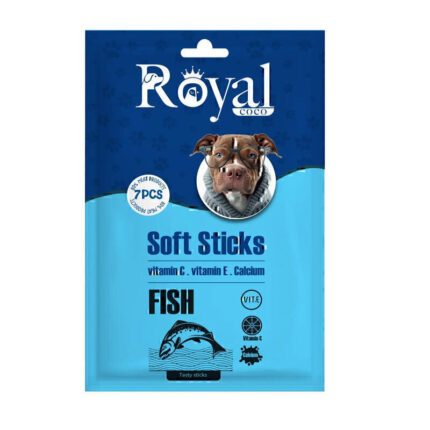 اسنک تشویقی مدادی نرم سگ رویال کوکو با طعم ماهی بسته 7 عددی